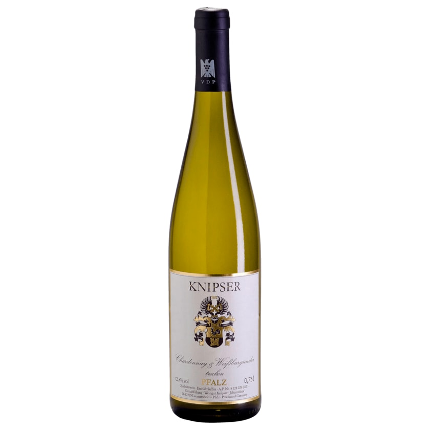 Knipser Weißwein Chardonnay und Weißburgunder QbA trocken 0,75l